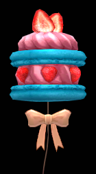 Strawberry Macaron Balloon (5 uses) Equipped Front.png