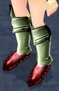 Equipped High Polean Plate Boots viewed from an angle