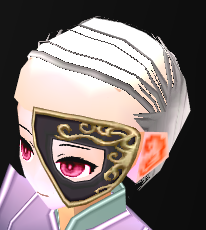Equipped Metallic Half Mask (Face Accessory Slot Exclusive) viewed from an angle