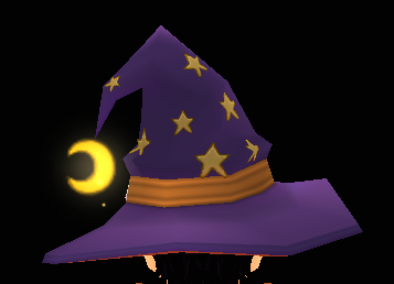 Equipped Night Mage Hat viewed from the back