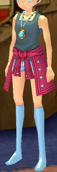 Equipped Millia's Exploration Outfit viewed from an angle
