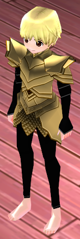 Equipped Male Dustin Silver Knight Armor (Gold) viewed from an angle