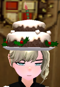 Equipped Holiday Cake Hat viewed from the front