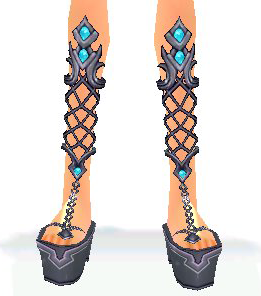 Equipped Noblesse Deity Shoes (F) viewed from the front