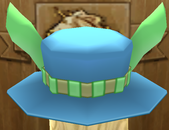 Equipped Rhetoi's Rabbit Hat (F) viewed from the back