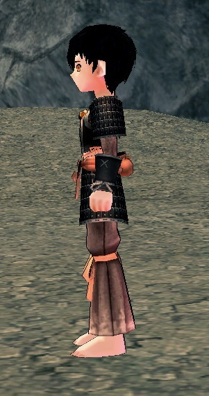 Equipped Male Lamellar Warrior Armor viewed from the side