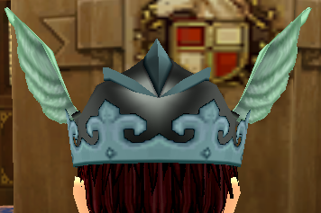 Equipped Winged Helm viewed from the back
