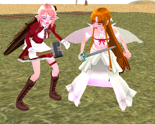 Idle Lisbeth-ALO Asuna weapons.png