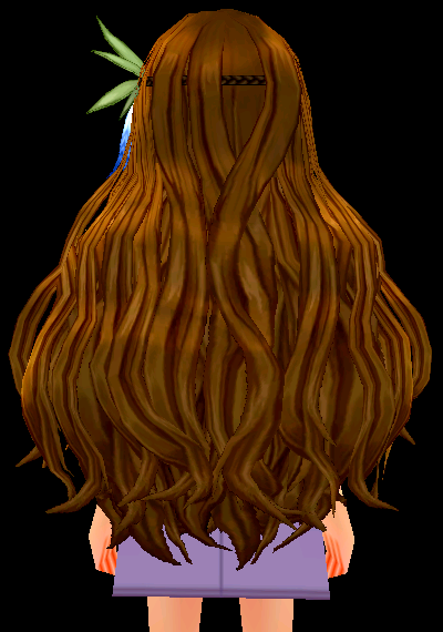 Equipped Peaceful Wavy Wig and Headband (F) viewed from the back