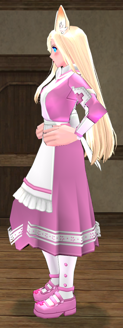 Equipped Giant Nurse Outfit viewed from the side