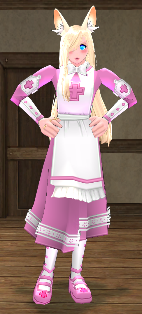 Equipped Giant Nurse Outfit viewed from the front