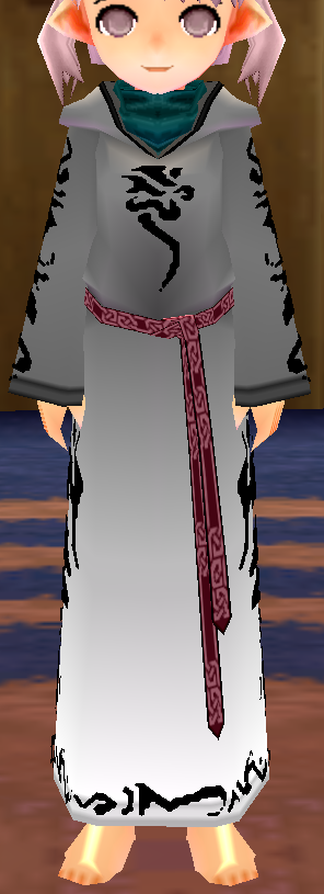 Equipped Female Anti-Fomor Robe (Dyeable) viewed from the front with the hood down