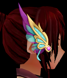 Equipped Butterfly Wings Headband viewed from the side
