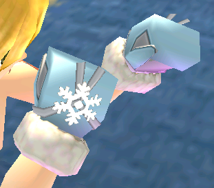Equipped Cheerful Snowflake Gloves (M) viewed from an angle