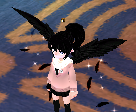 Equipped Pitch Black Axia Wings viewed from an angle