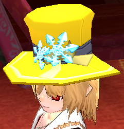 Equipped Snowflake Hat viewed from an angle