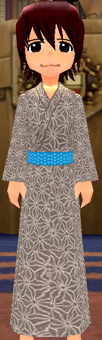 Equipped Yukata (M, Patterned) viewed from the front