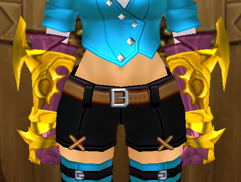 Equipped Colossal Valiance Gauntlets (F) viewed from the front