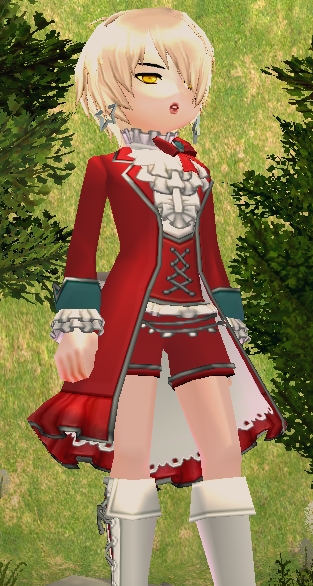 Equipped Eluned Royal Rose Outfit (M) viewed from an angle