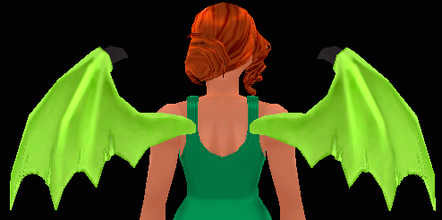 Equipped Lime Demon Wings viewed from the back