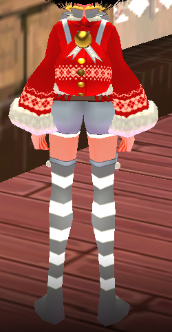 Equipped Santa's Helper Outfit (F) viewed from the back