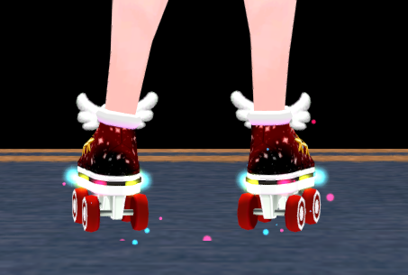 Equipped Shooting Star Roller Skates viewed from the back