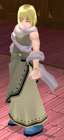 Equipped GiantFemale Drab Ceremonial Robe viewed from an angle