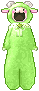 Inventory icon of Rainbow Sheep Jumpsuit (Green)