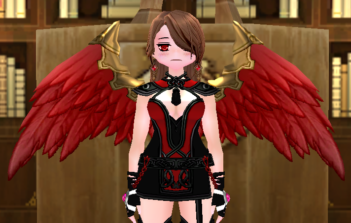 Equipped Tiny Scarlet Guardian Angel Wings viewed from the front