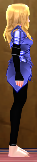 Equipped Female Dustin Silver Knight Armor (Blue) viewed from the side