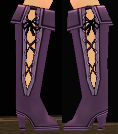 Equipped Starlet Circle Boots (F) (Dyed) viewed from the side