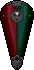 Inventory icon of Hetero Kite Shield (Green and Red Shield, Silver Metal)