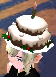 Equipped Holiday Cake Hat viewed from an angle