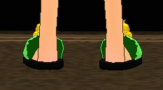 Equipped Chickie Slippers viewed from the back