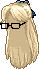 Icon of Neat Half Ponytail Wig & Glasses