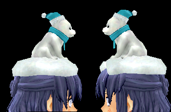 Equipped Winter Bear Hat viewed from the side