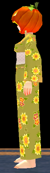 Equipped Yukata (F, Patterned) viewed from the side