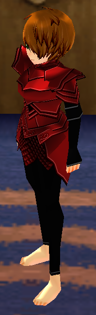 Equipped Female Dustin Silver Knight Armor (Red) viewed from an angle