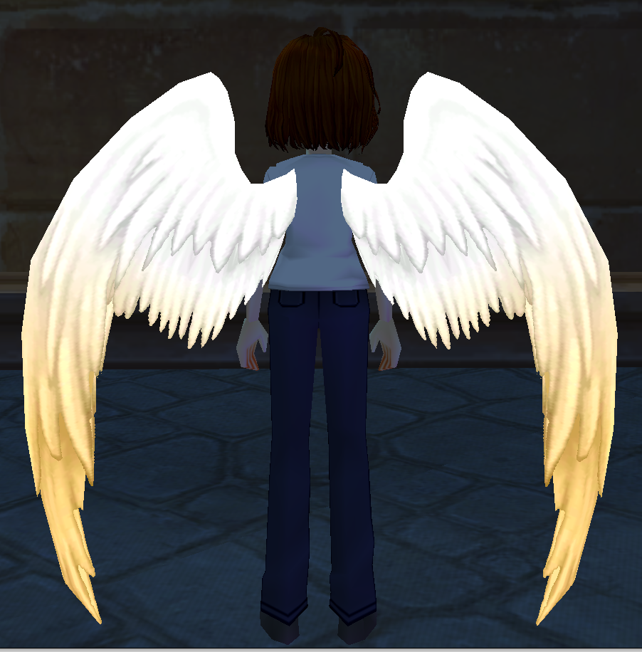 Yellow Ombre Holy Feather Wings Equipped Back Night.png