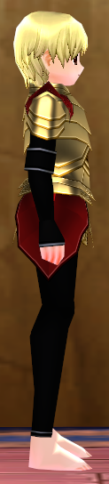 Equipped Male Dustin Silver Knight Armor (Red and Gold) viewed from the side