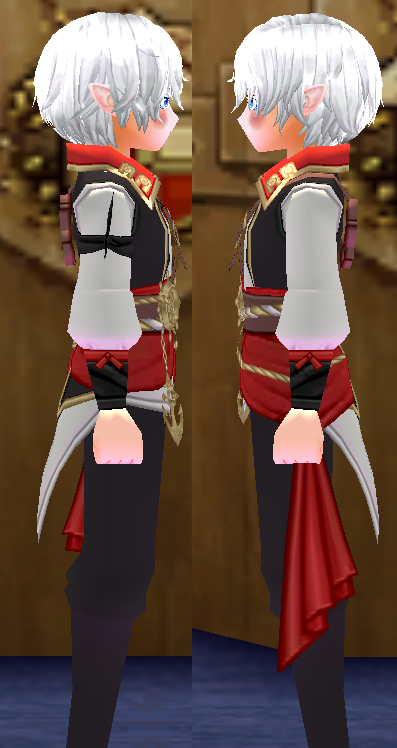 Equipped Dashing Pirate Outfit (M) viewed from the side