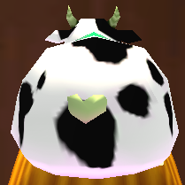 Equipped Dairy Cow Hat viewed from the back