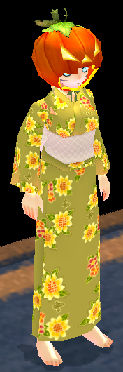 Equipped Yukata (F, Patterned) viewed from an angle
