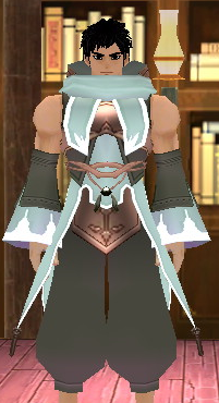 Equipped Giant Gamyu Wizard Robe Armor (M) viewed from the front with the hood down