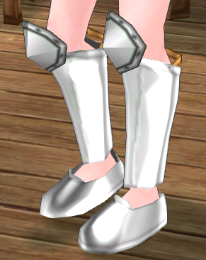 Equipped Knight Wing Plate Boots viewed from an angle