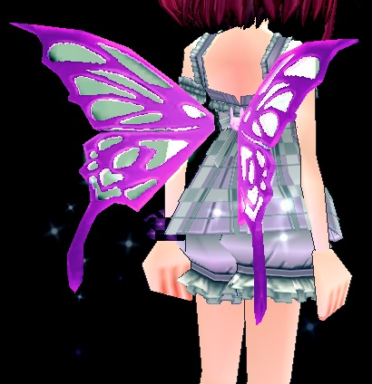Equipped Fuschia Cutiefly Wings viewed from an angle