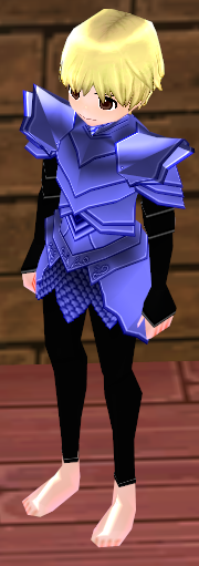 Equipped Male Dustin Silver Knight Armor (Blue) viewed from an angle