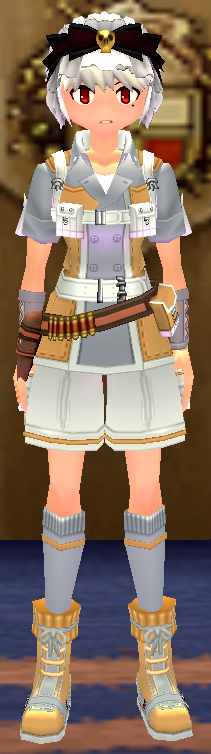 Equipped Female Treasure Hunter Set viewed from the front