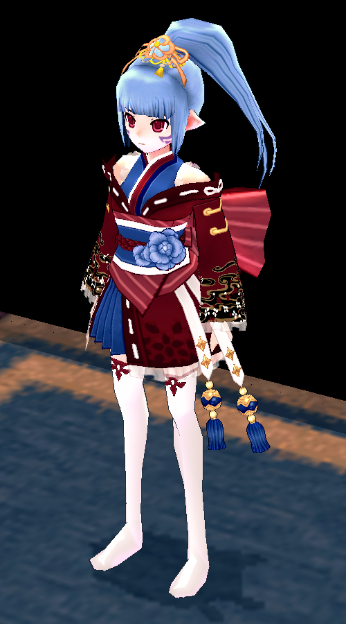 Equipped Modernized Mist Kimono (F) viewed from an angle