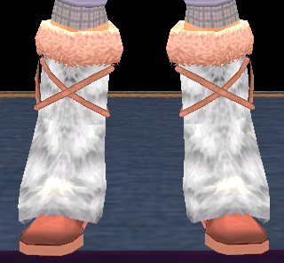 Equipped Premium Giant Winter Fur Boots (M) viewed from the front